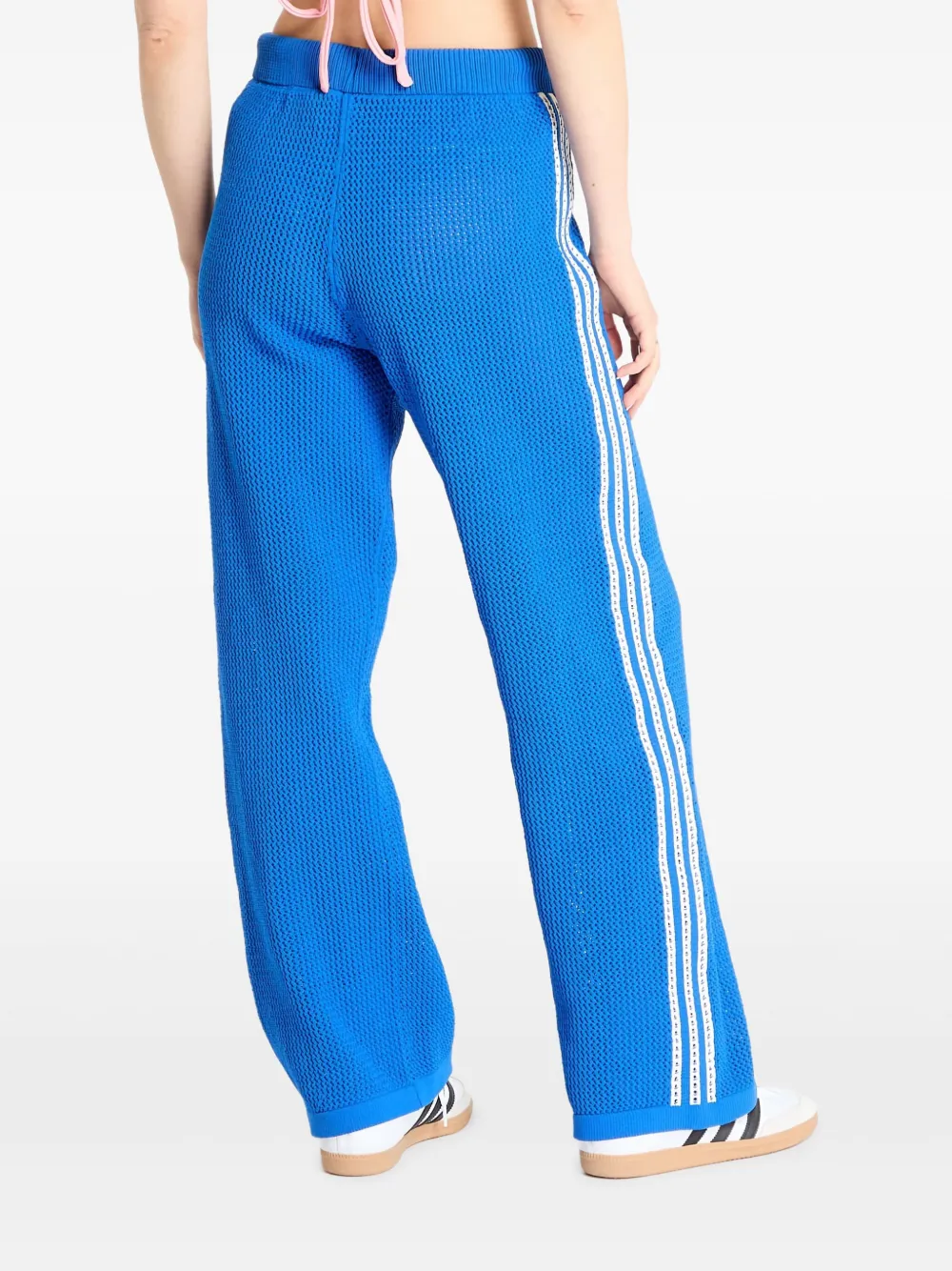 Adidas Originals Crochet Striped Track Pants In Blue
