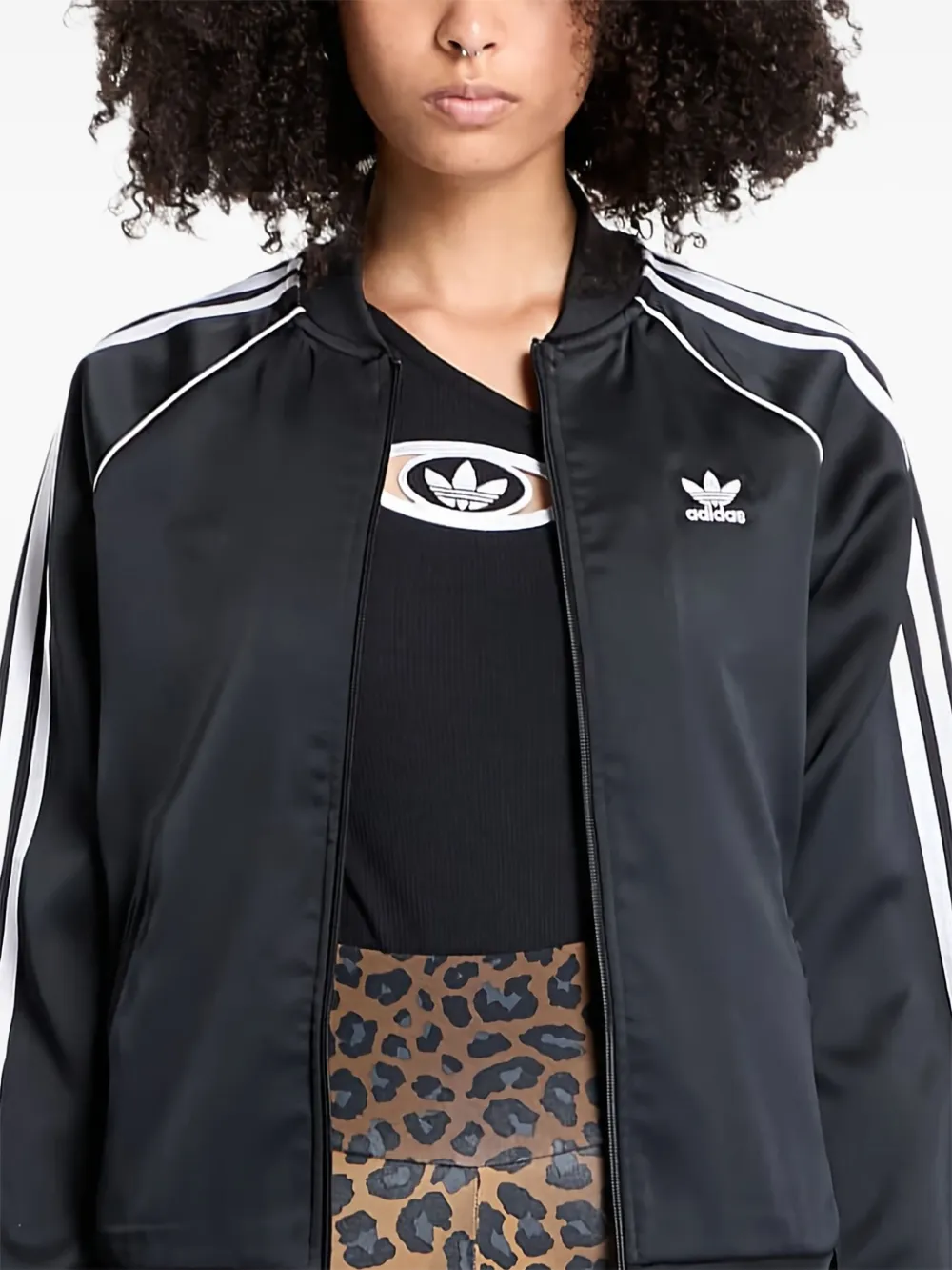  Adidas Sst Adicolor Stripe Sweatshirt - Black 