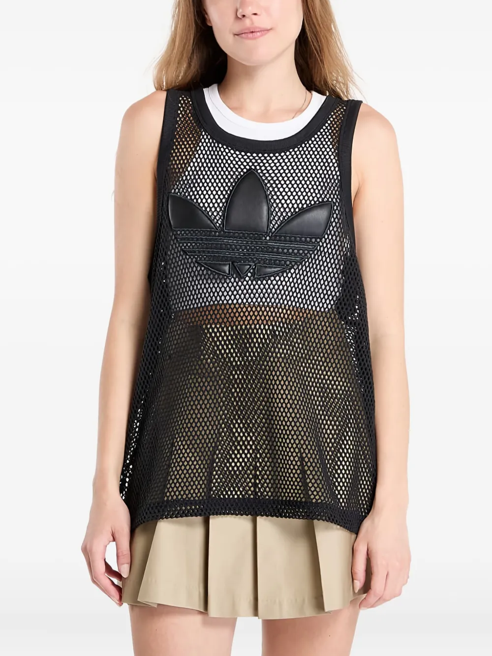 Adidas Originals X Jeremy Scott Mesh Logo Tank Top In Black