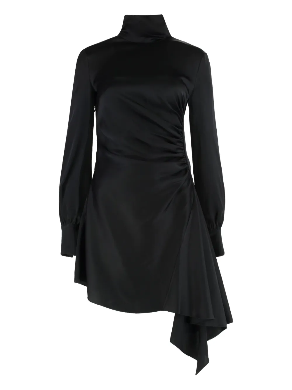 Les Filles D'eva Ruffled High-collar Mini Dress In Blue
