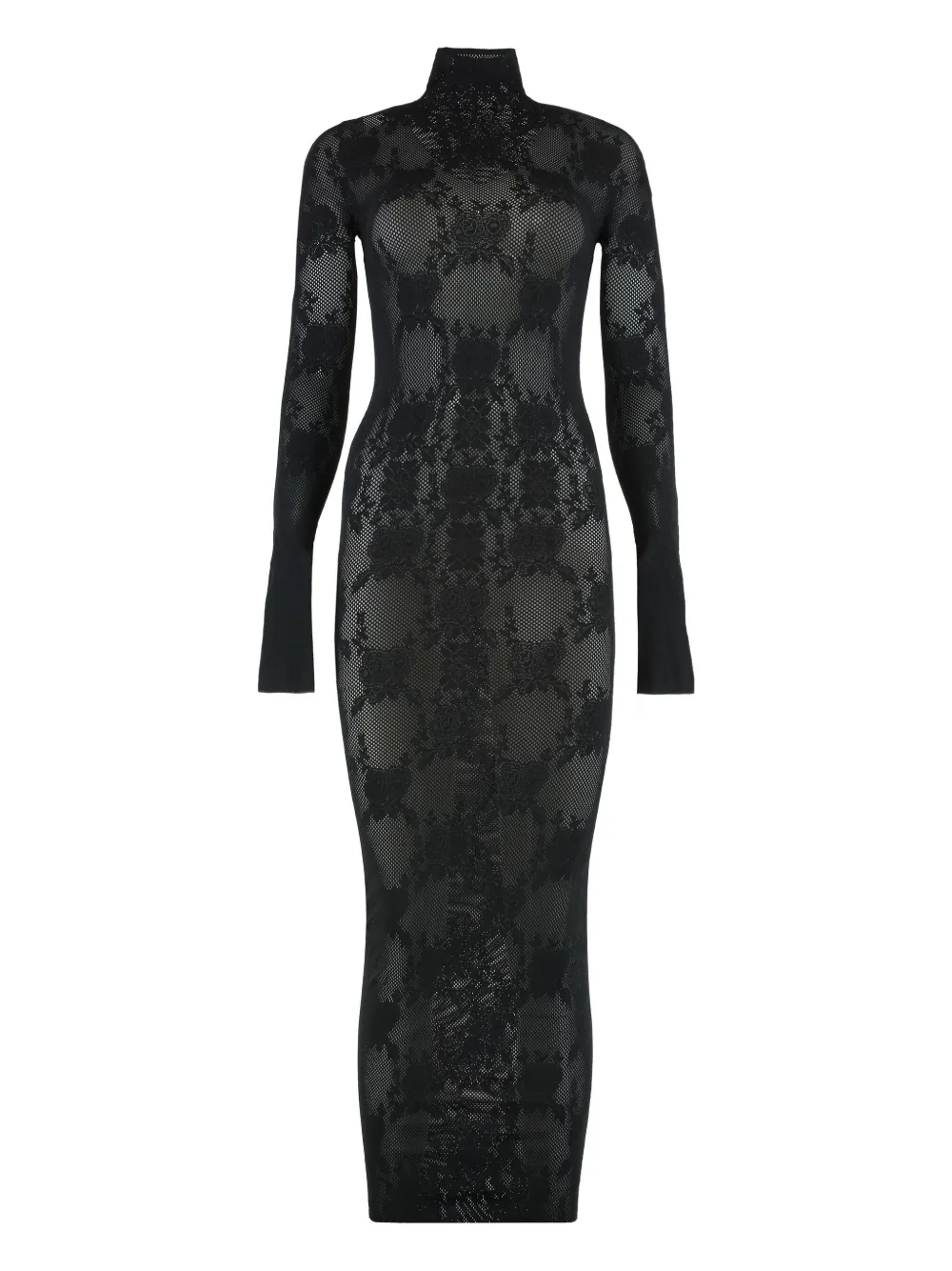 Les Filles D'eva Floral-lace Maxi Dress In Black