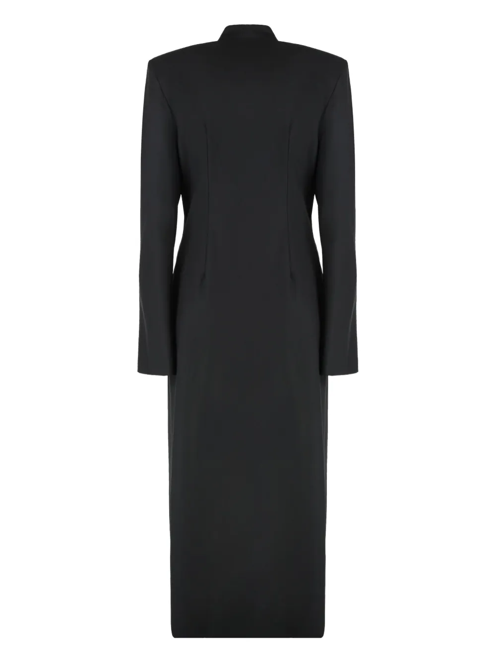 Les Filles d'Eva padded-shoulders flap-pockets dress - Zwart