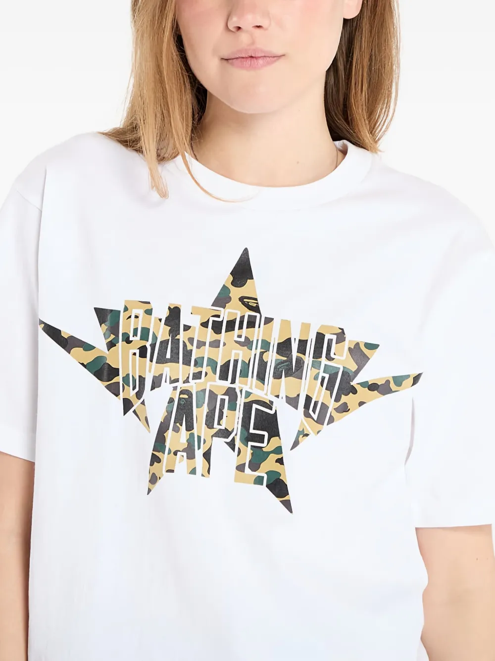 A BATHING APE 1st Camo Twin Star NYC T-shirt Wit