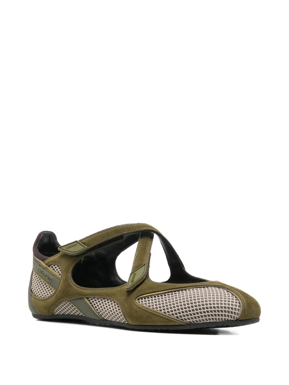 The Attico criss-cross strap ballerina shoes - Groen