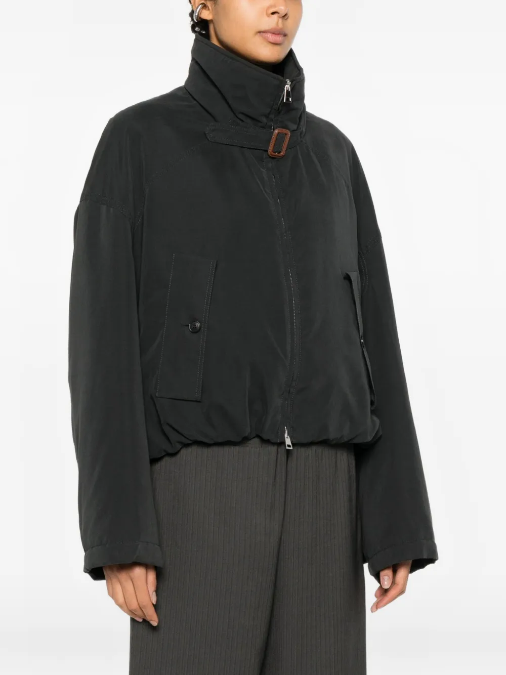 Tela Gewatteerd jack met paspelzak Zwart