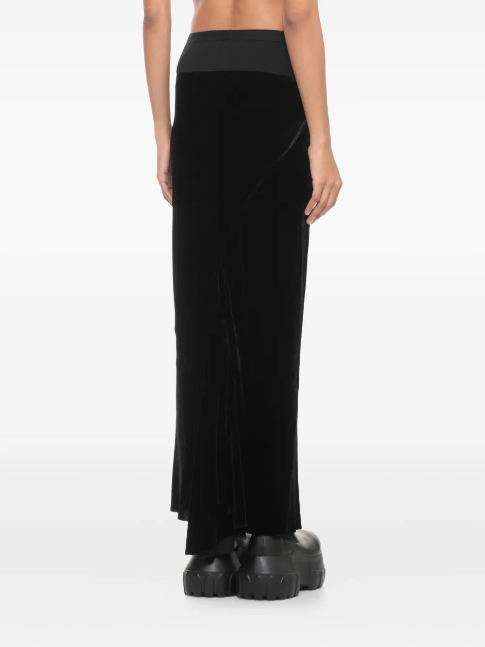 Rick Owens Midi Length Skirt Asymmetric Hem In Black