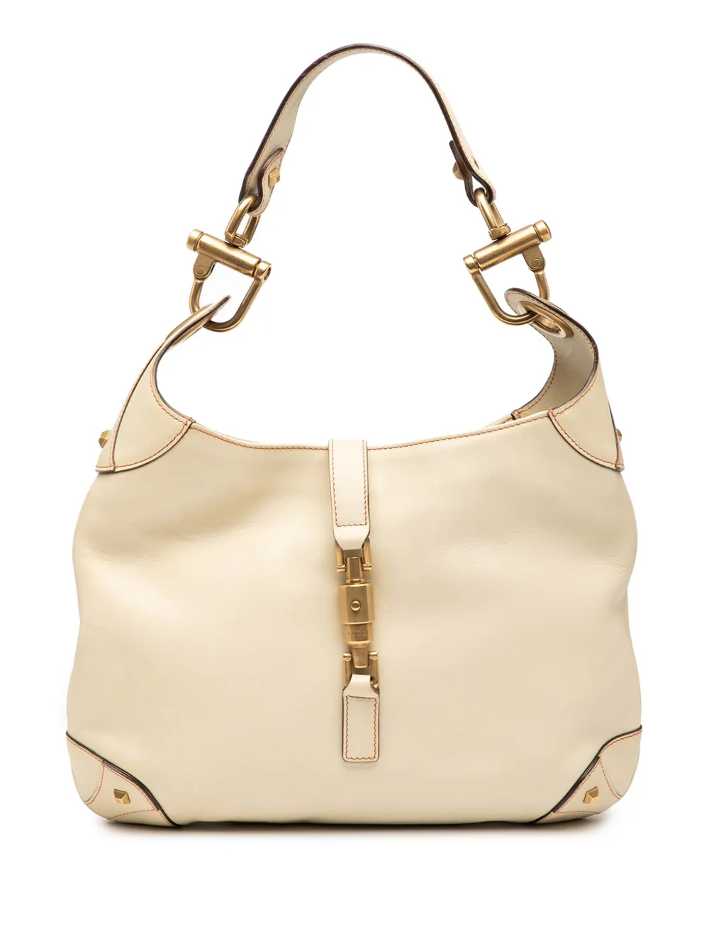 Gucci Pre-Owned 2000-2015 カーフスキン ネイルヘッド ジャッキー ホーボーバッグ - ホワイト