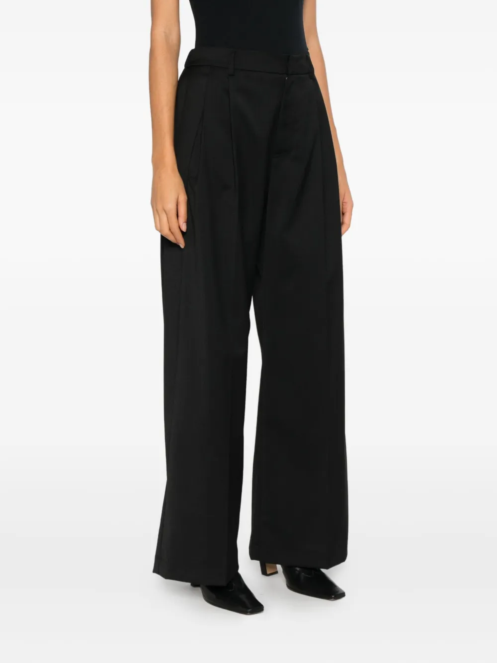 Tela Broek met geplooide details Zwart