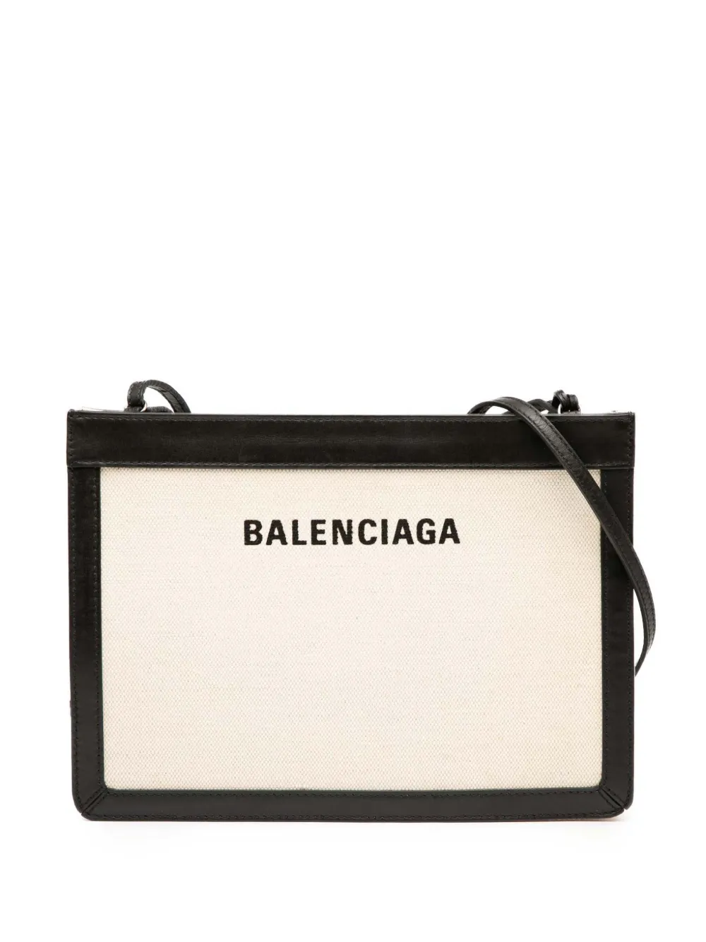 Balenciaga Pre-Owned 2018 Canvas Navy Pochette crossbody bag | Brown | Image 1