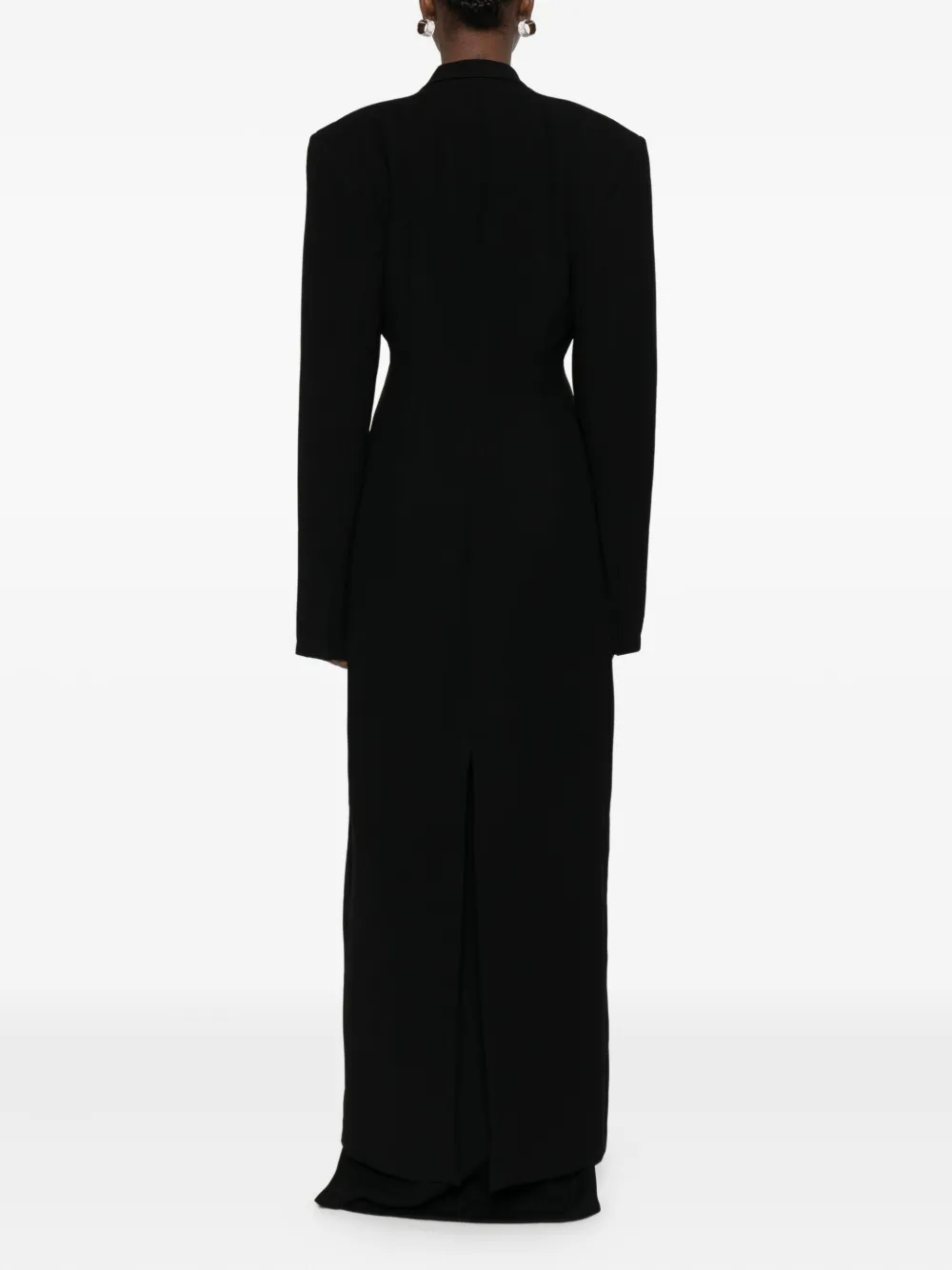 Monot Peak-lapel Maxi Coat Dress In Animal Print