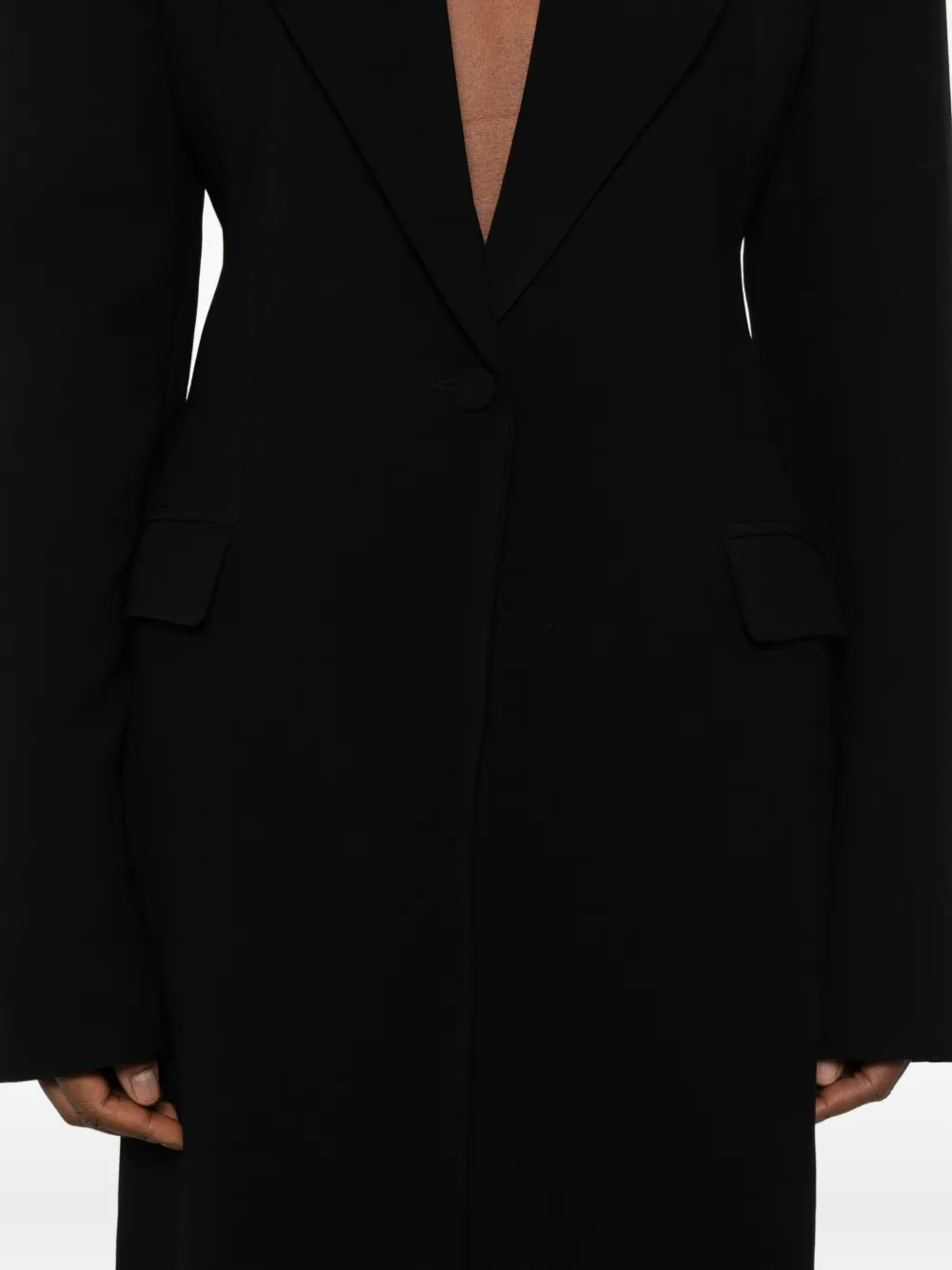 Monot Peak-lapel Maxi Coat Dress In Animal Print