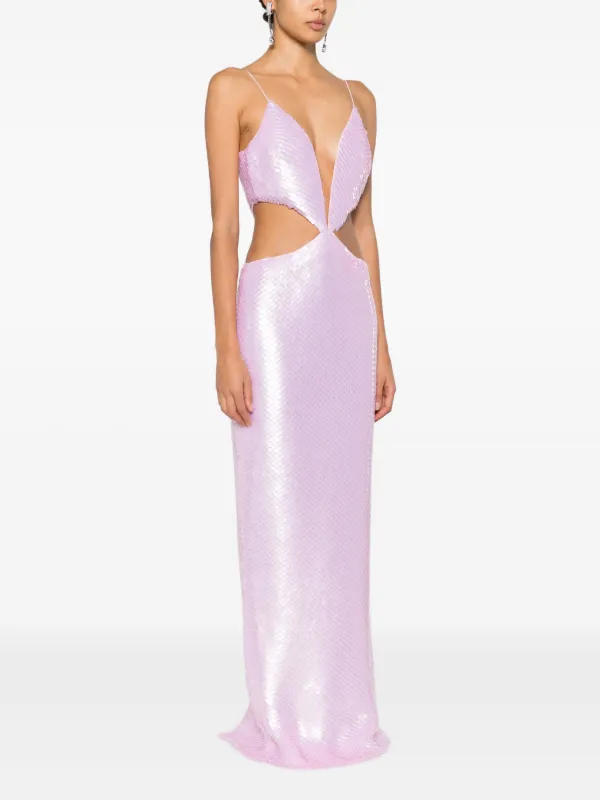 Mnot Beaded Maxi Dress | Pink | FARFETCH UK