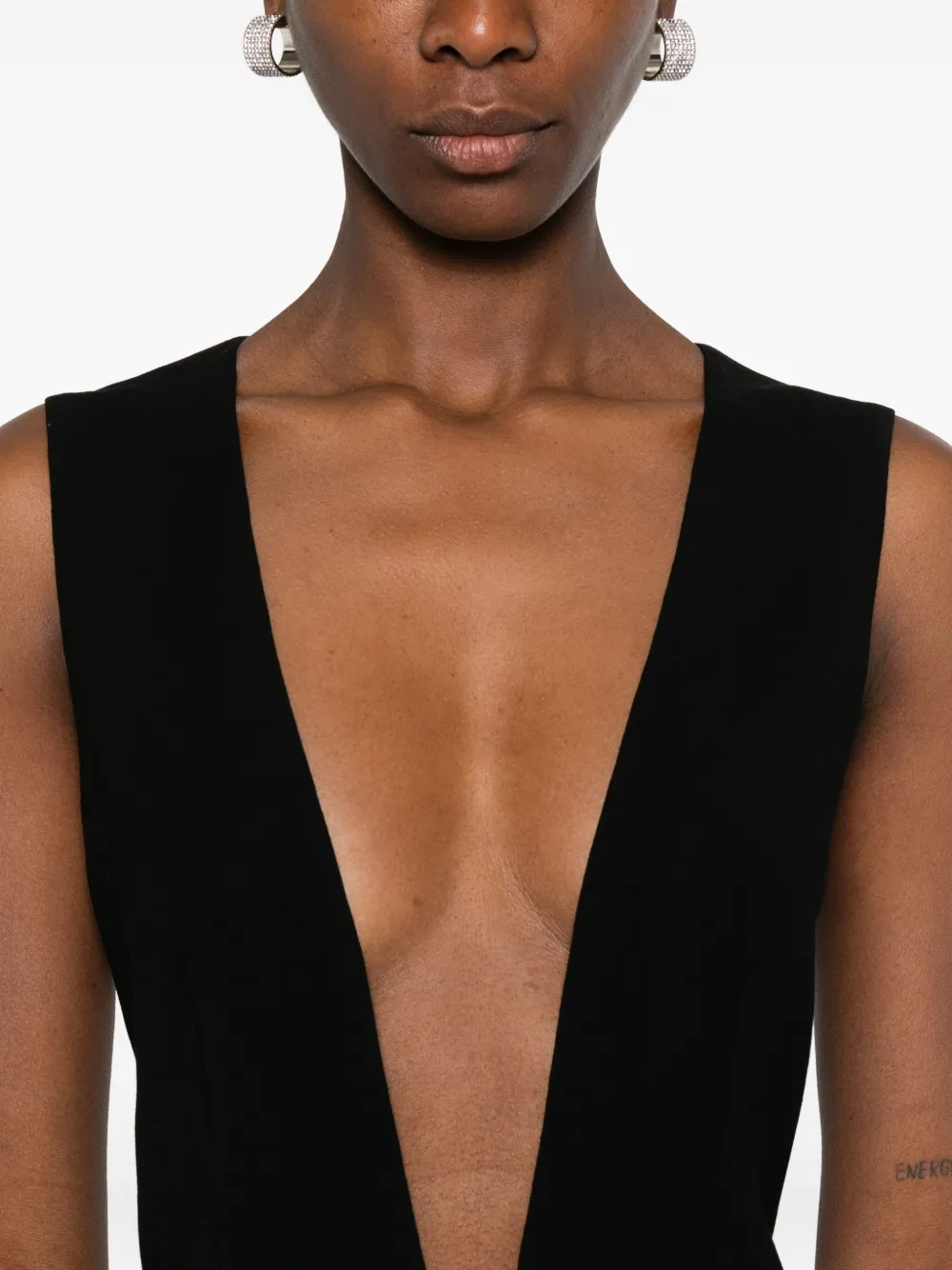 Monot V-neck Maxi Dress In Black