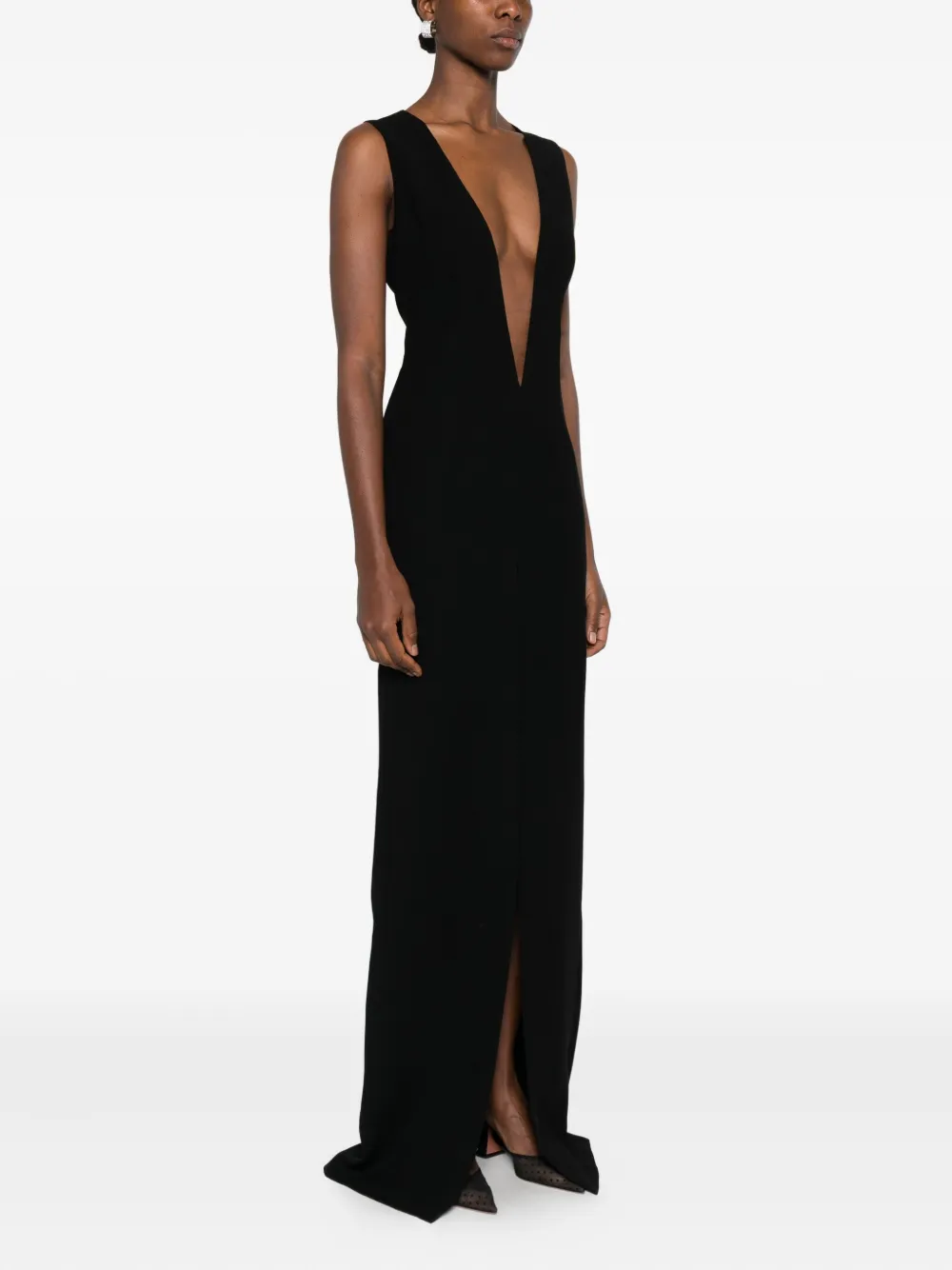 Monot V-neck Maxi Dress In Black
