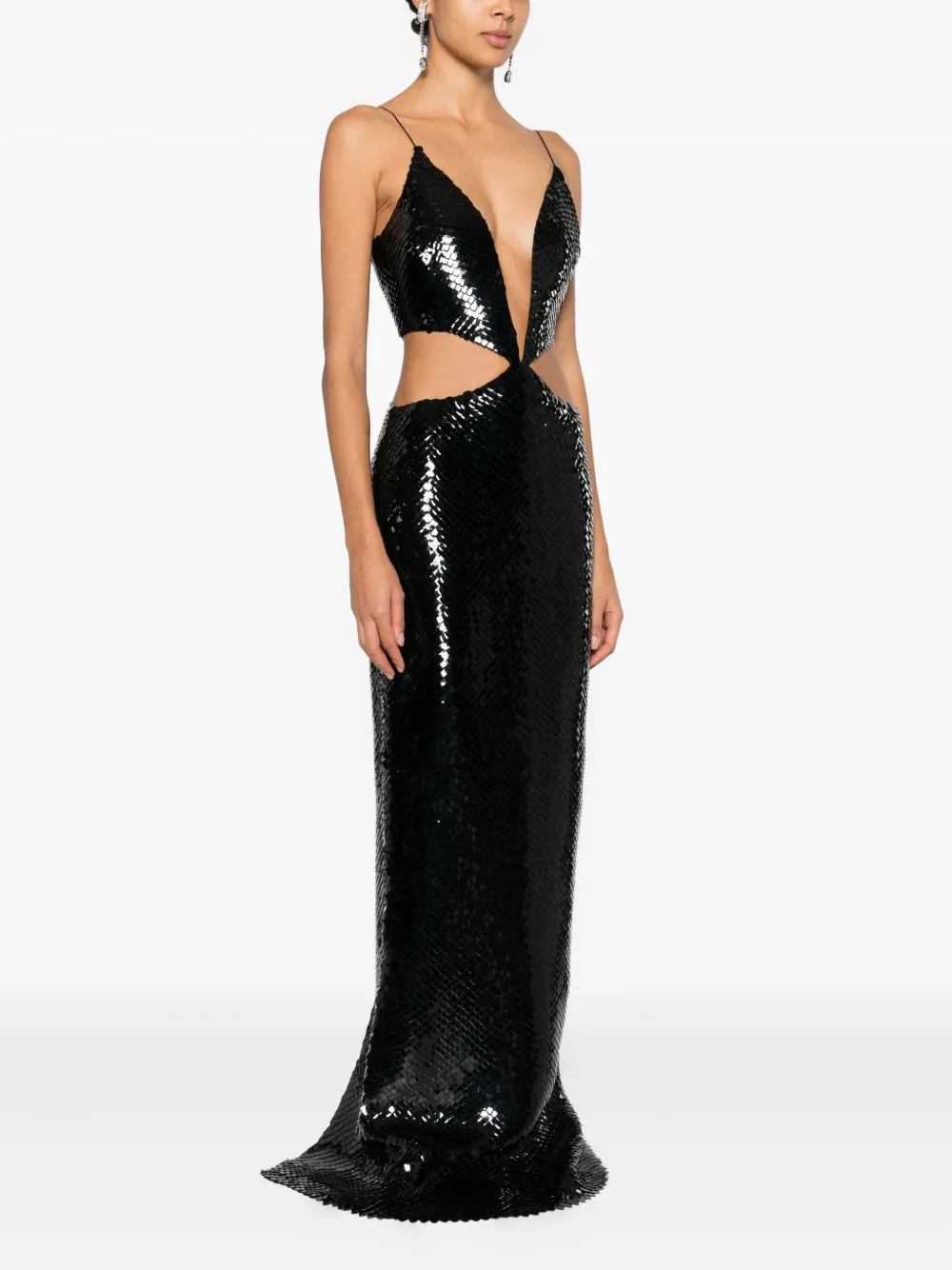  Mônot Sequin Cutout Maxi Dress - Black 