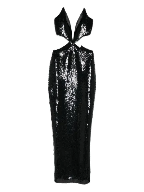 Mônot vestido largo bordado con lentejuelas