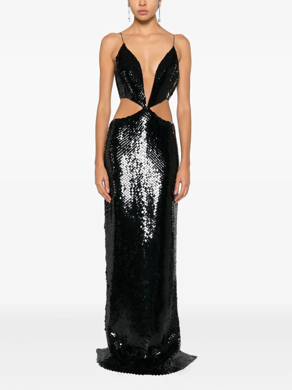 Mônot sequin cutout maxi dress - Zwart