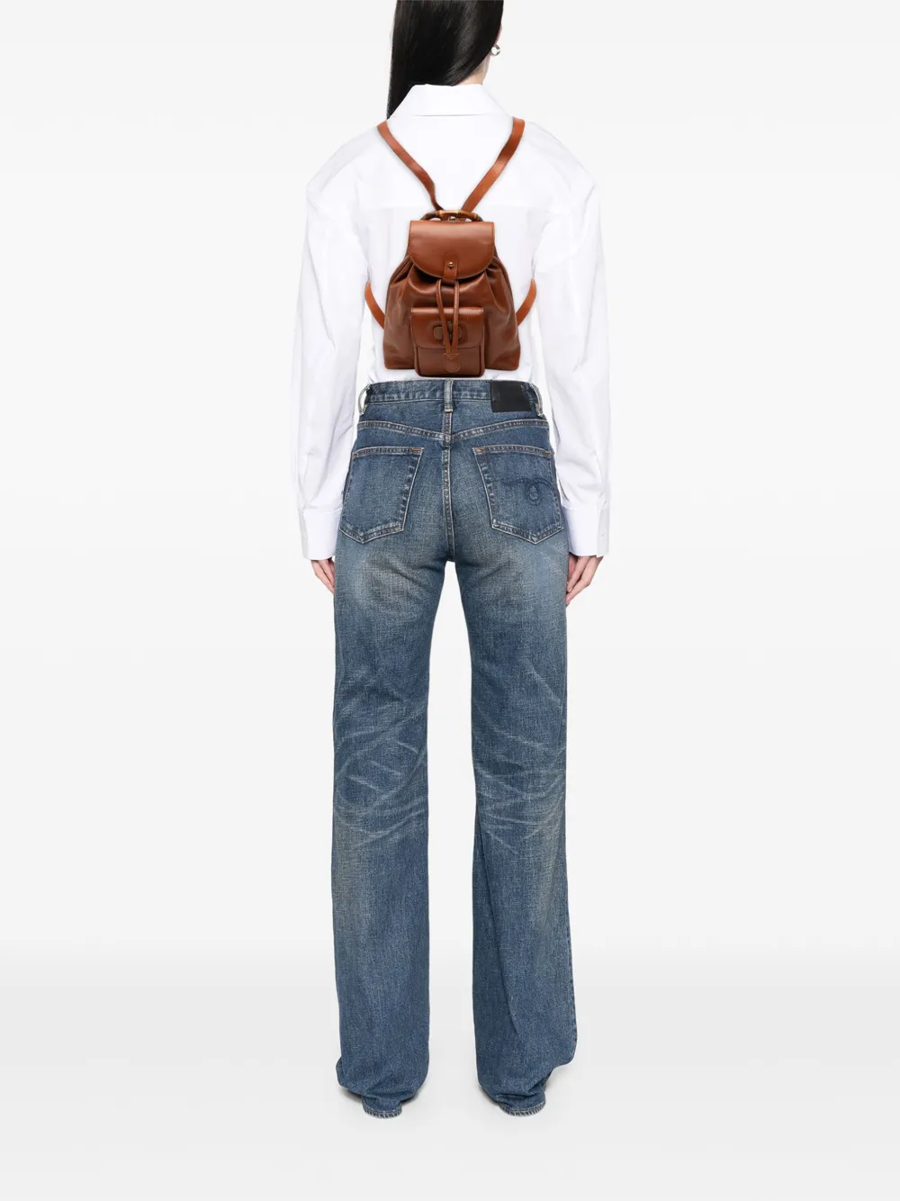 Gucci Pre-Owned 20th Century Leather Bamboo Drawstring backpack | Pre-owned | Image 2