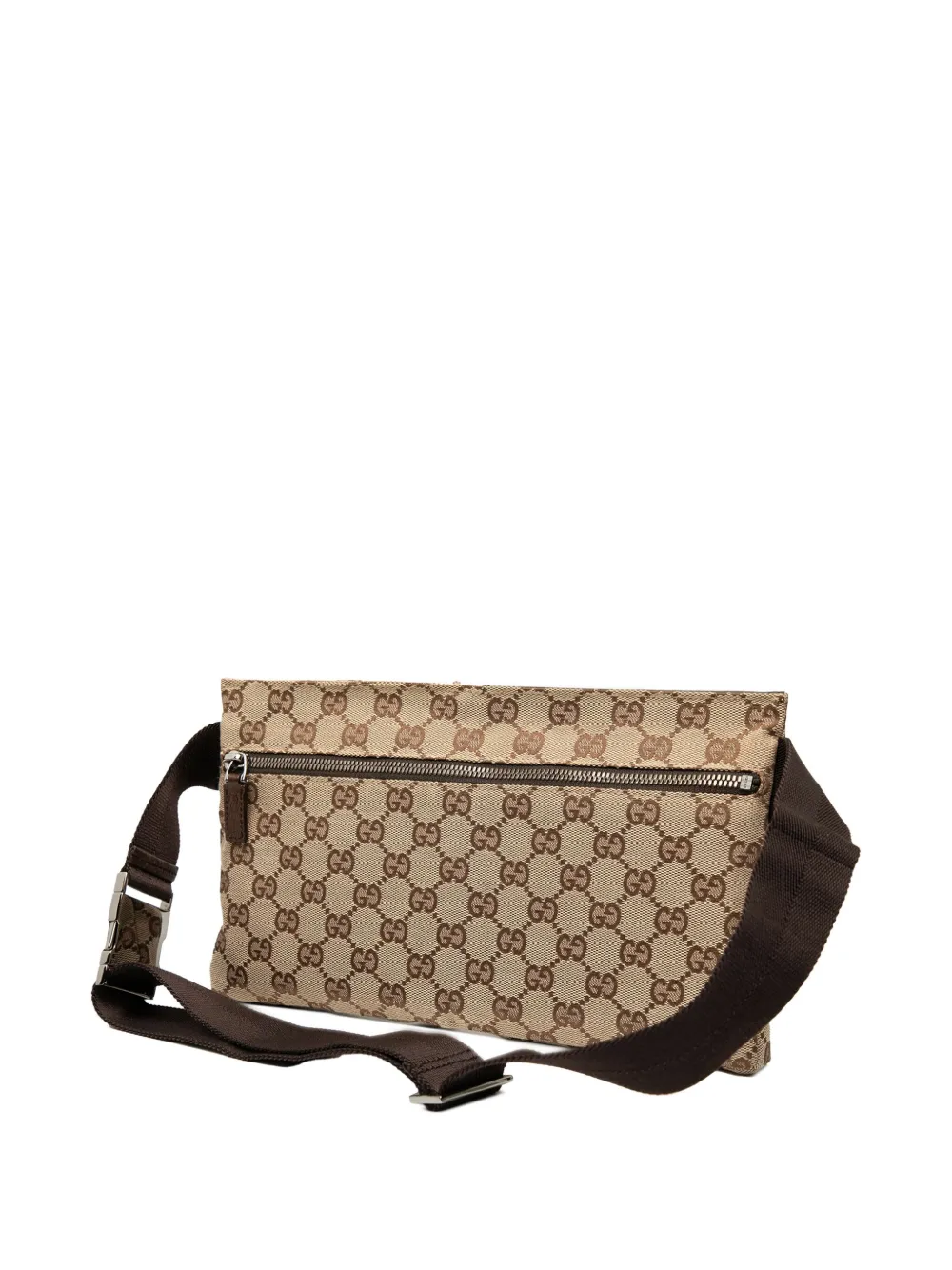 Pre-owned Gucci 2000-2015 Gg Canvas Double Pocket Belt Bag