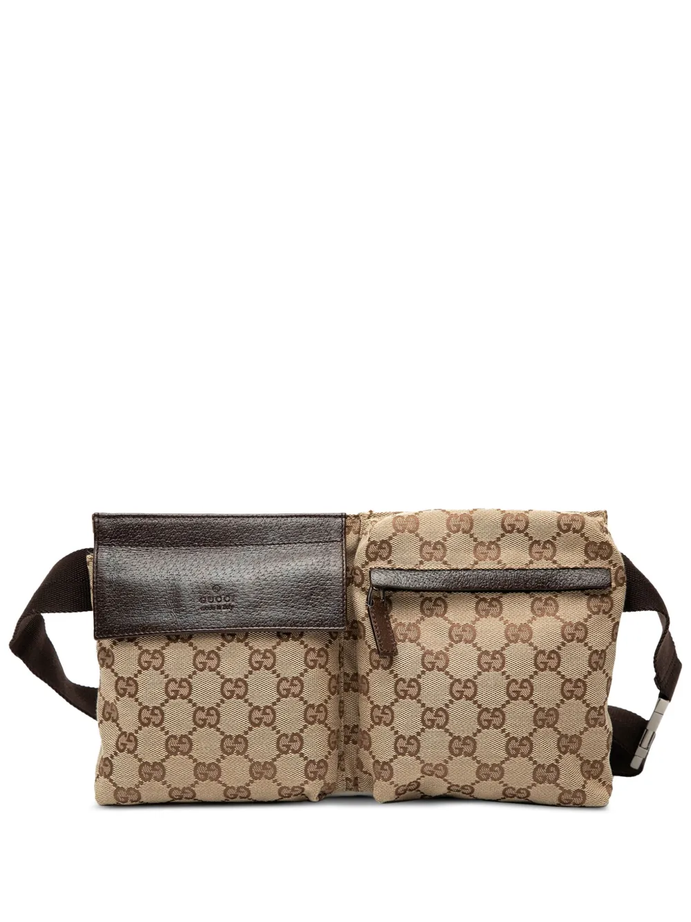 Gucci Pre-Owned 2000-2015 Double Pocket Gürteltasche aus GG-Canvas | Braun | Image 1