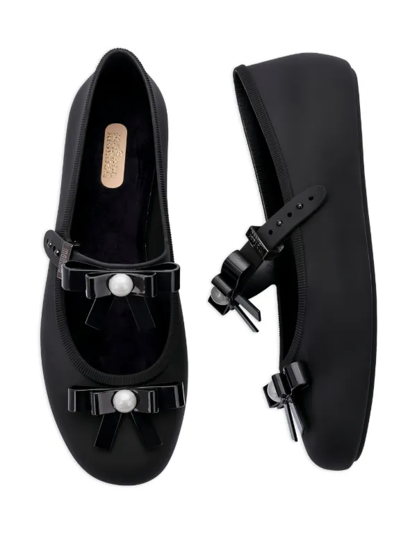 Melissa リボン バレエシューズ | ブラック | FARFETCH JP