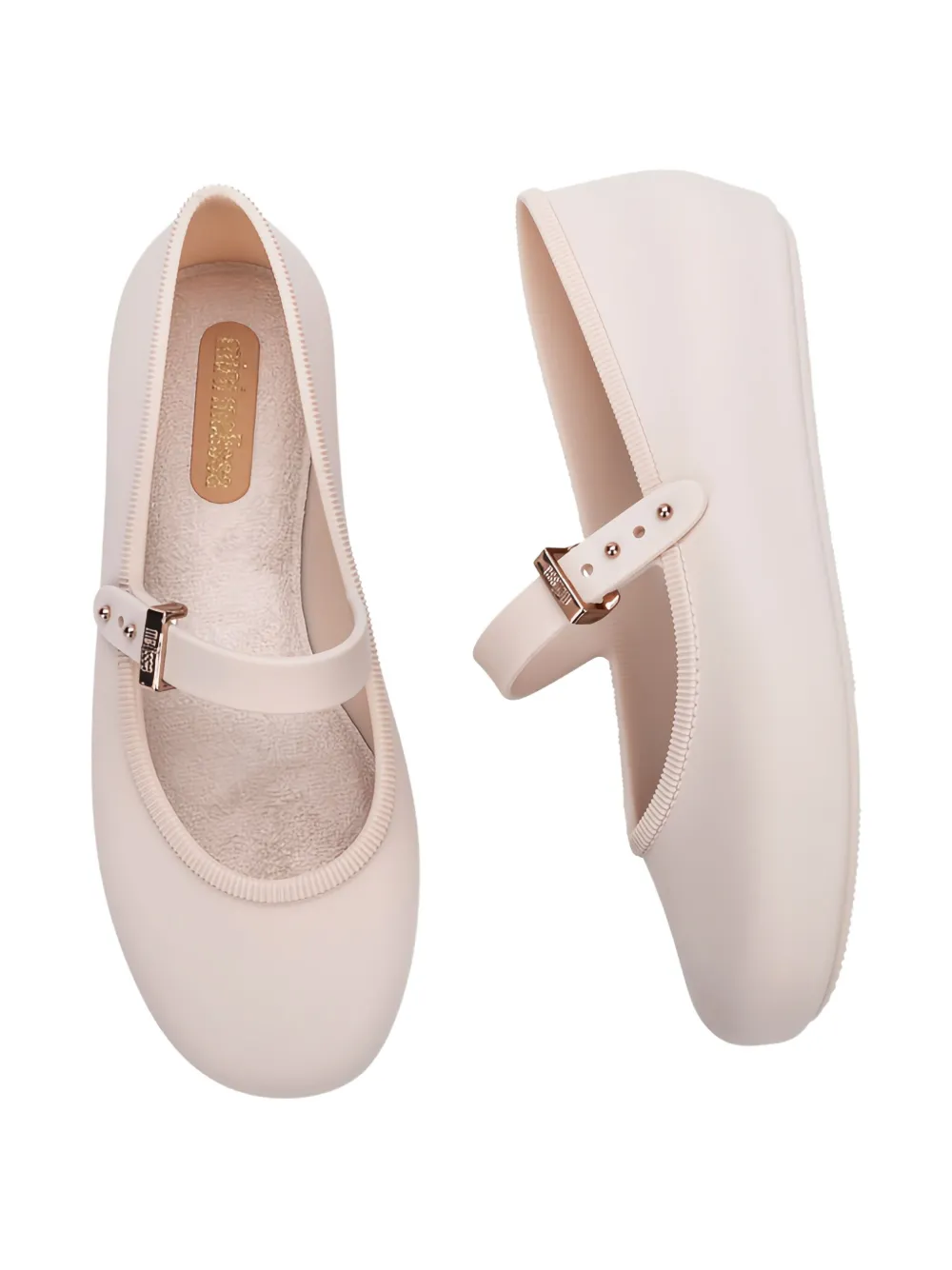 Mini Melissa Ballerina's met gespsluiting Beige