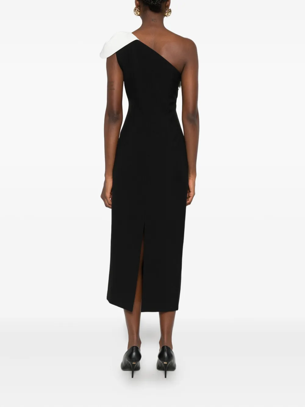 Roland Mouret Asymmetrische midi-jurk Zwart