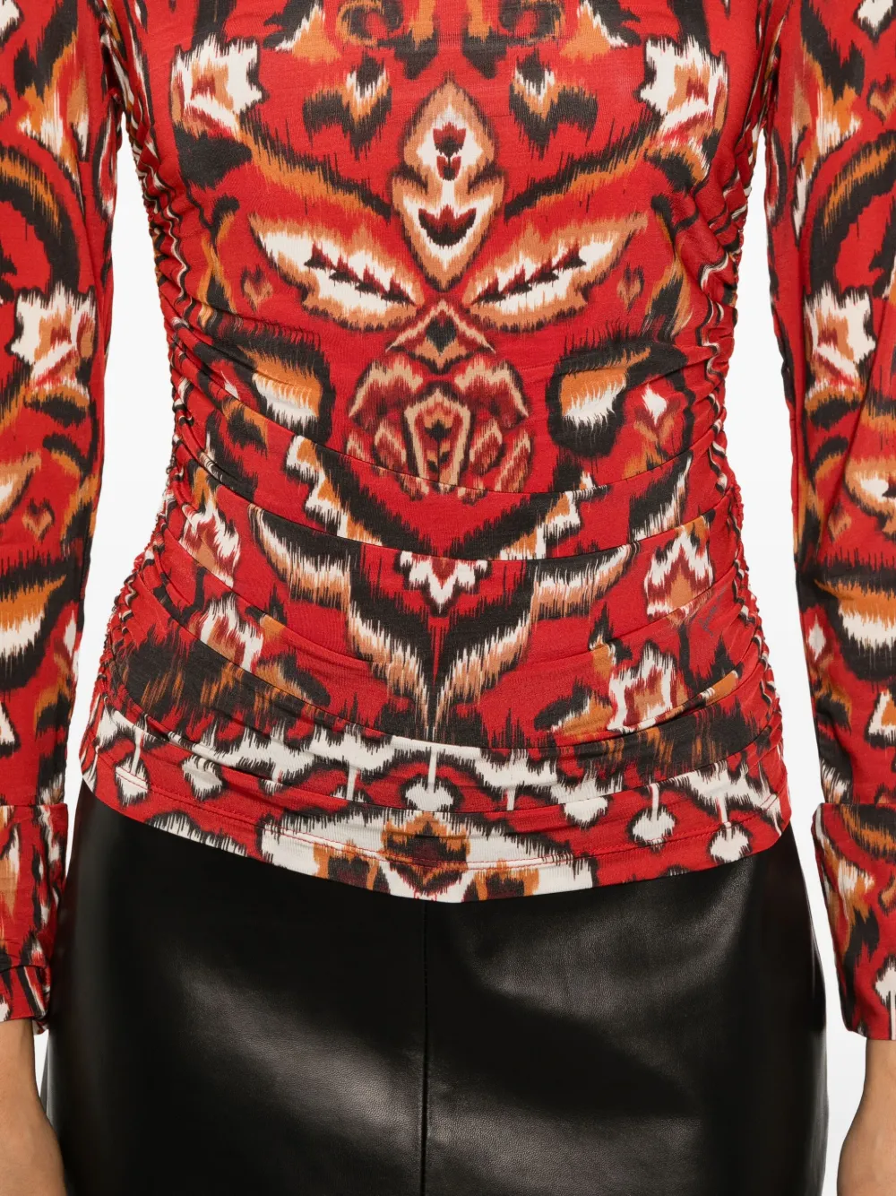 FARM Rio T-shirt met geometrische print en lange mouwen Rood