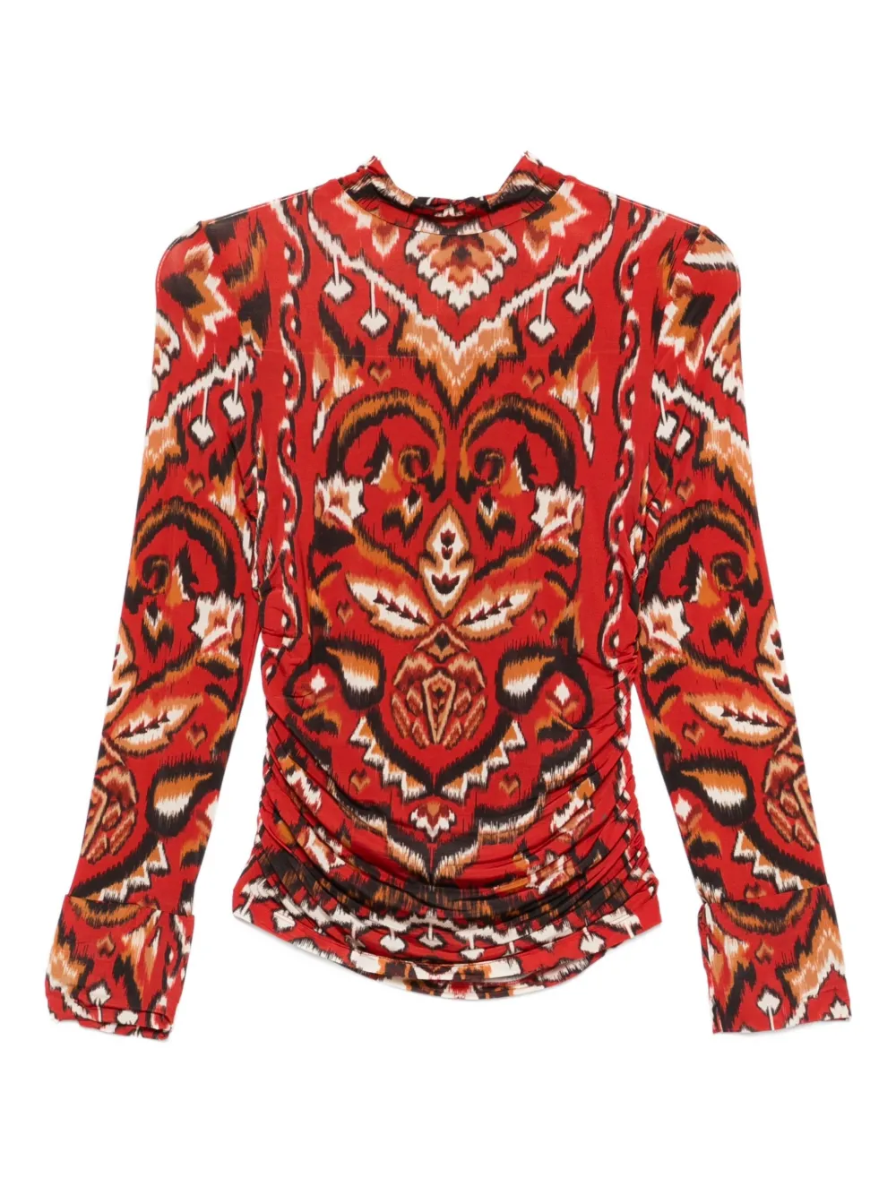 FARM Rio T-shirt a maniche lunghe con motivo geometrico - Rosso