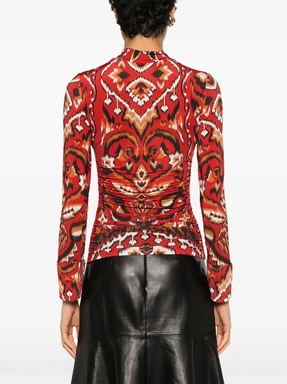 FARM Rio T-shirt met geometrische print en lange mouwen Rood