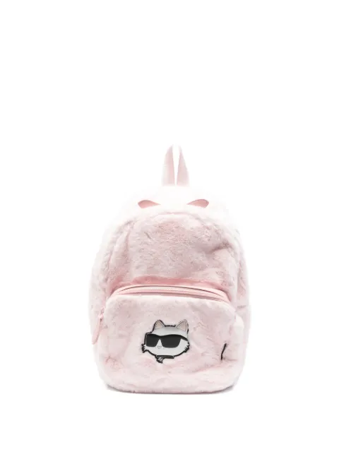 Karl Lagerfeld Kids appliqué faux fur backpack