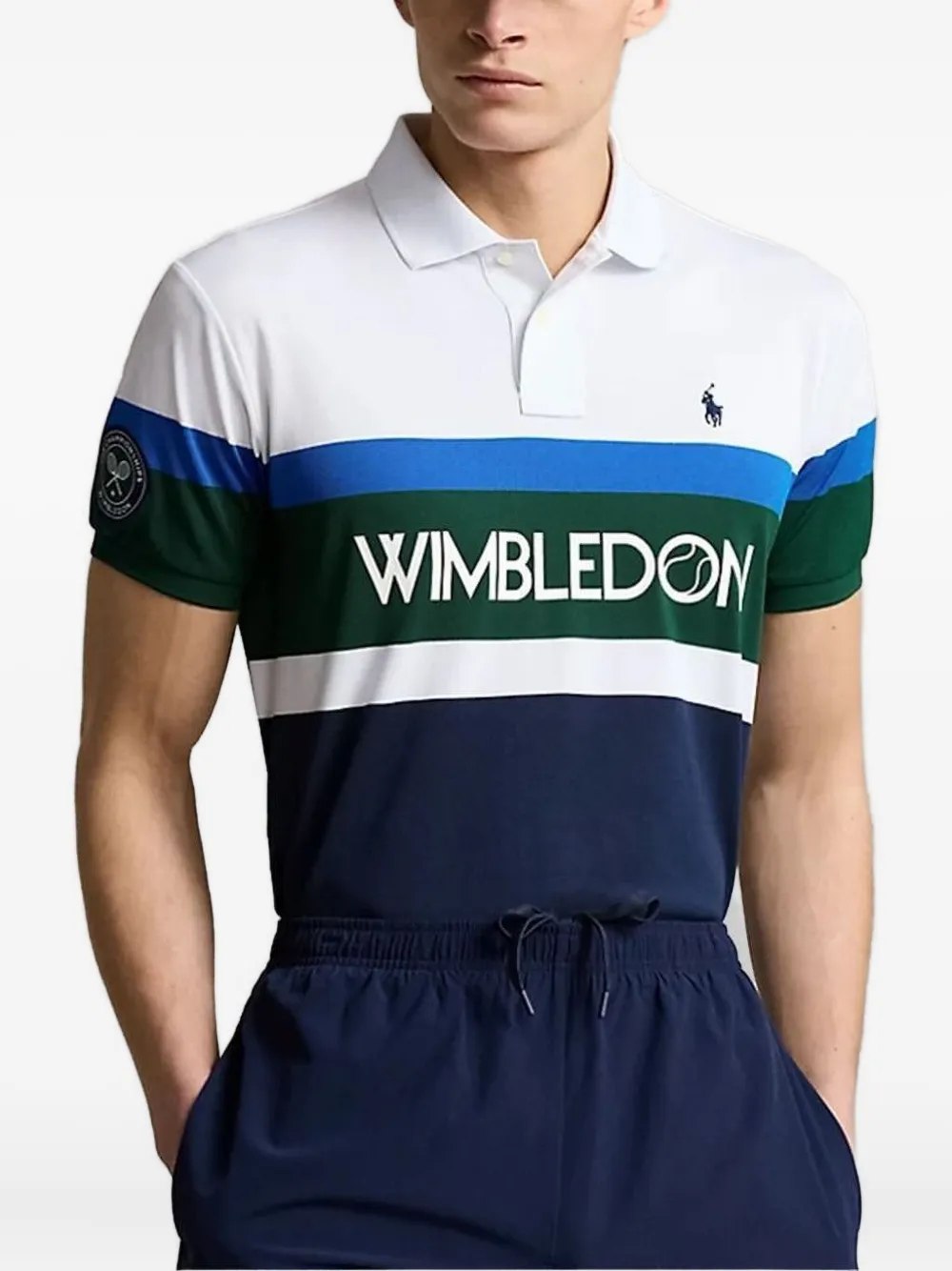 Polo Ralph Lauren Wimbledon poloshirt met colourblocking - Wit