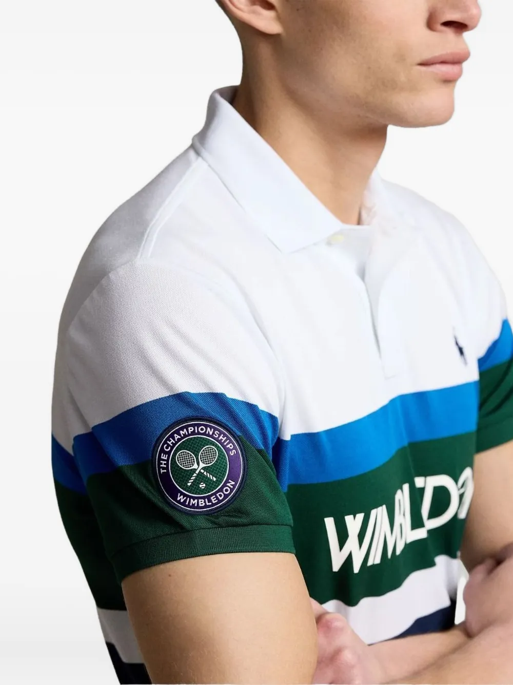 Polo Ralph Lauren Wimbledon poloshirt met colourblocking Wit