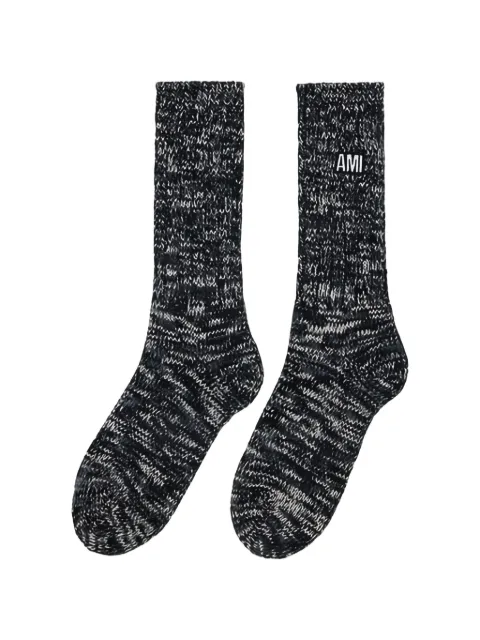 AMI Paris ribbed logo socks