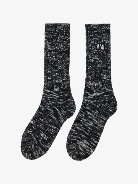 AMI Paris ribbed logo socks