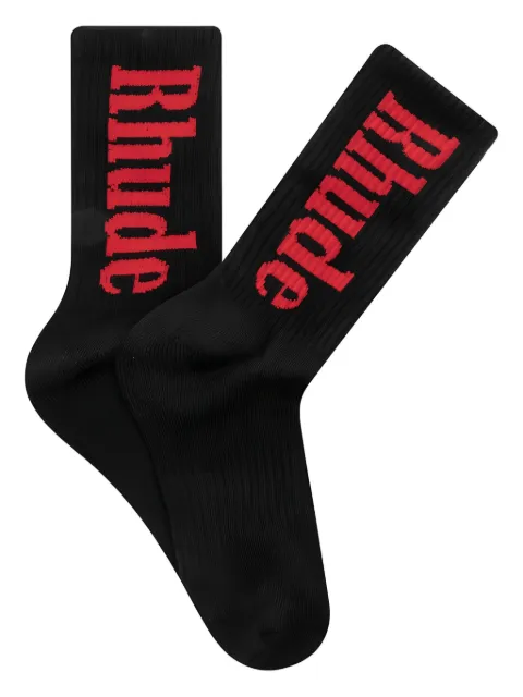 RHUDE logo-detail socks
