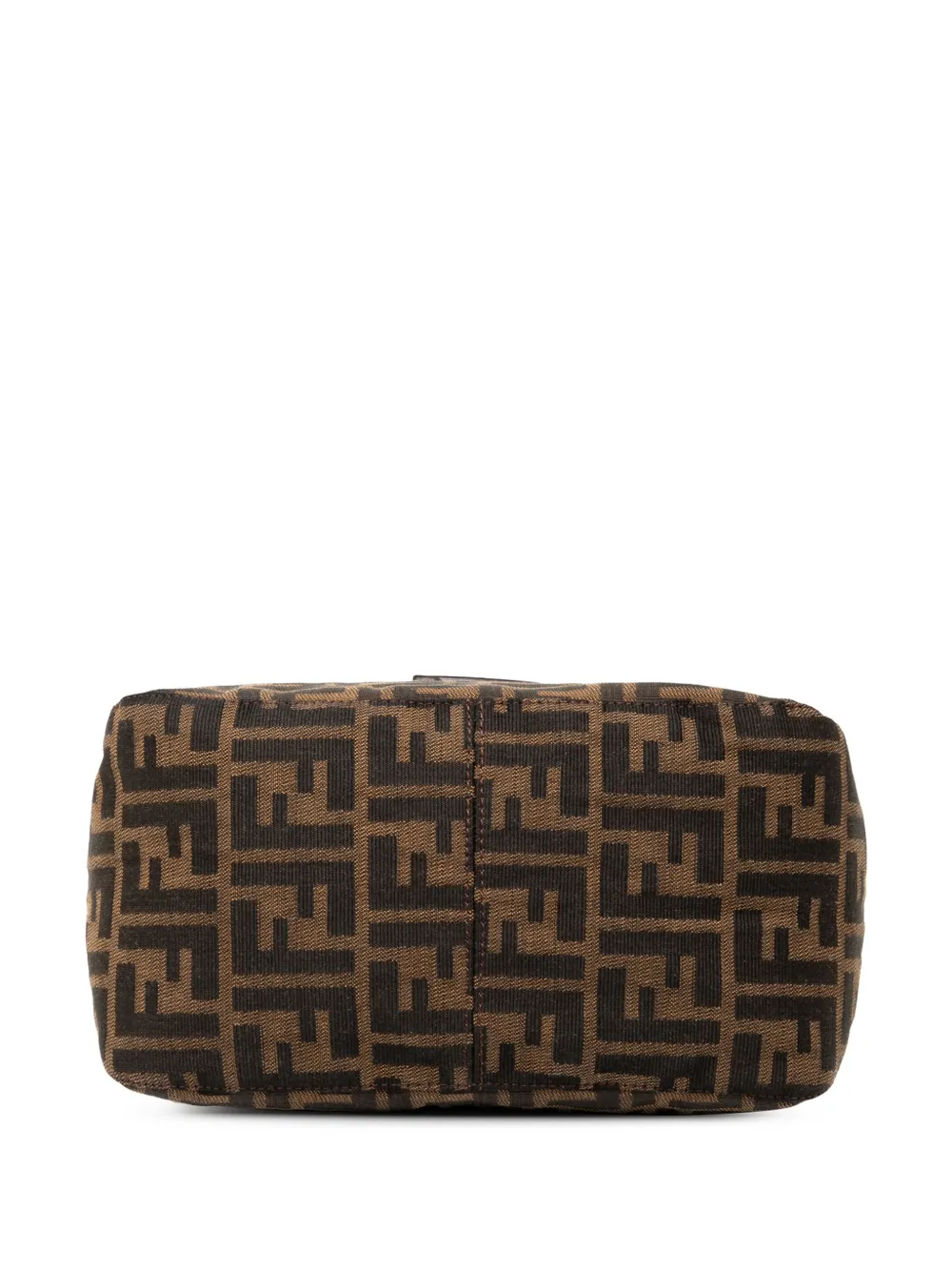Pre-owned Fendi 2000-2010 Zucca Canvas Double Flap Mamma Shoulder Bag