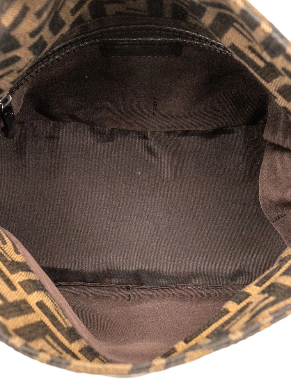 Pre-owned Fendi 2000-2010 Zucca Canvas Double Flap Mamma Shoulder Bag