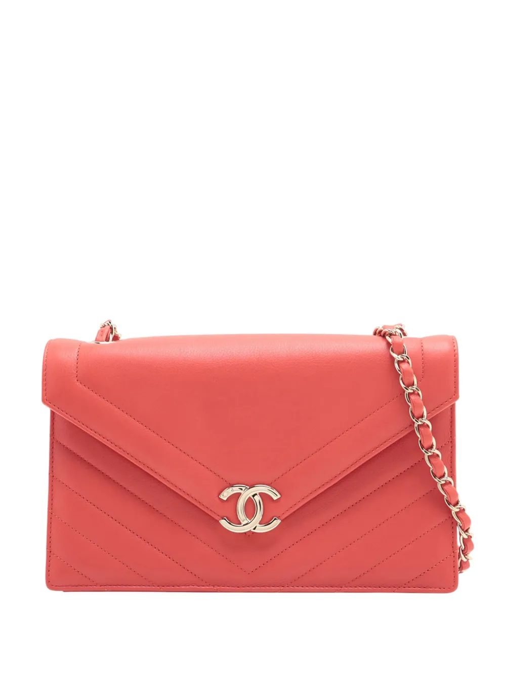 CHANEL Pre-Owned 2019 Small Chevron Lambskin Envelope Flap crossbody CHANEL Pre-Owned 2019 Small Chevron Lambskin Envelope Flap crossbody