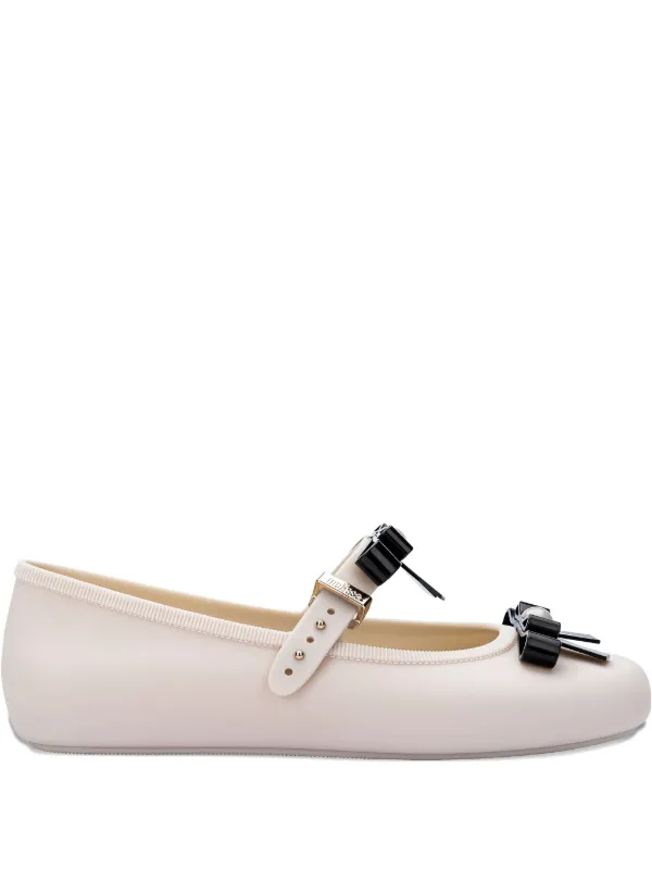 Melissa リボン バレエシューズ | ニュートラル | FARFETCH JP
