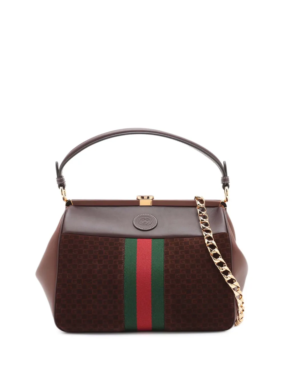 Gucci Pre-Owned 2016-2025 G Square Suede Ophidia Virgo Top Handle Bag Gucci Pre-Owned 2016-2025 G Square Suede Ophidia Virgo Top Handle Bag