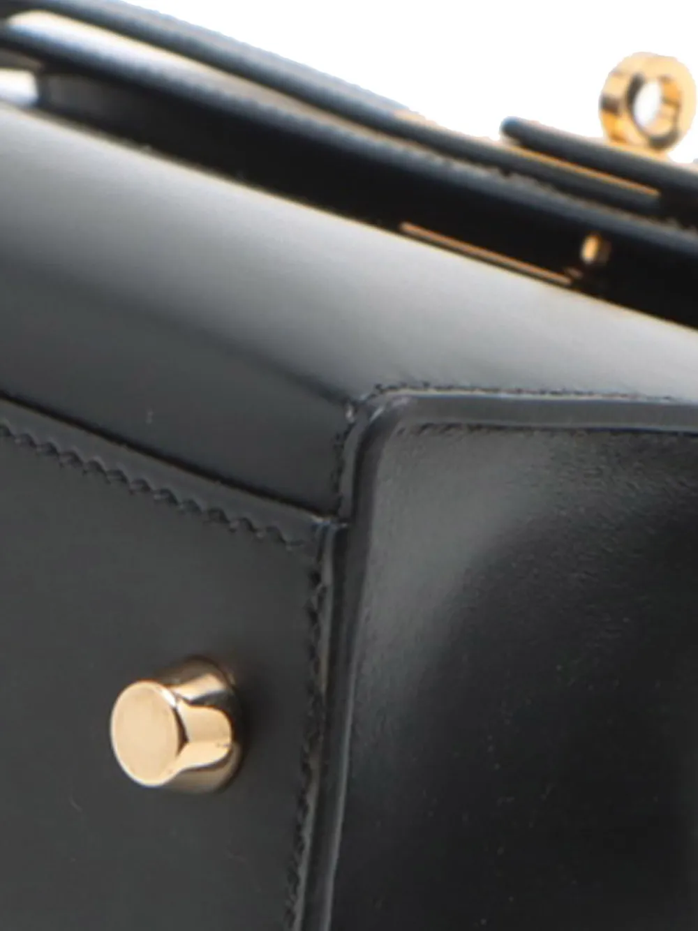 Pre-owned Hermes 2006 Box Calf Kelly Ii Sellier 32 Satchel In Black