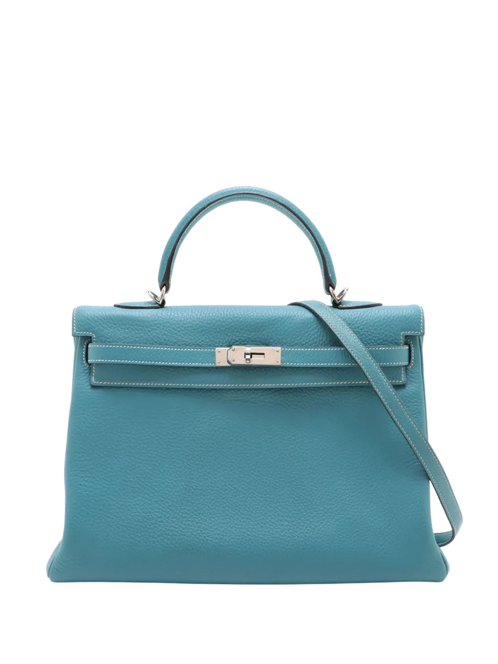 Hermès Pre-Owned 2010 Clemence Kelly II Retourne 35 satchel - ブルー Hermès Pre-Owned 2010 Clemence Kelly II Retourne 35 satchel - ブルー
