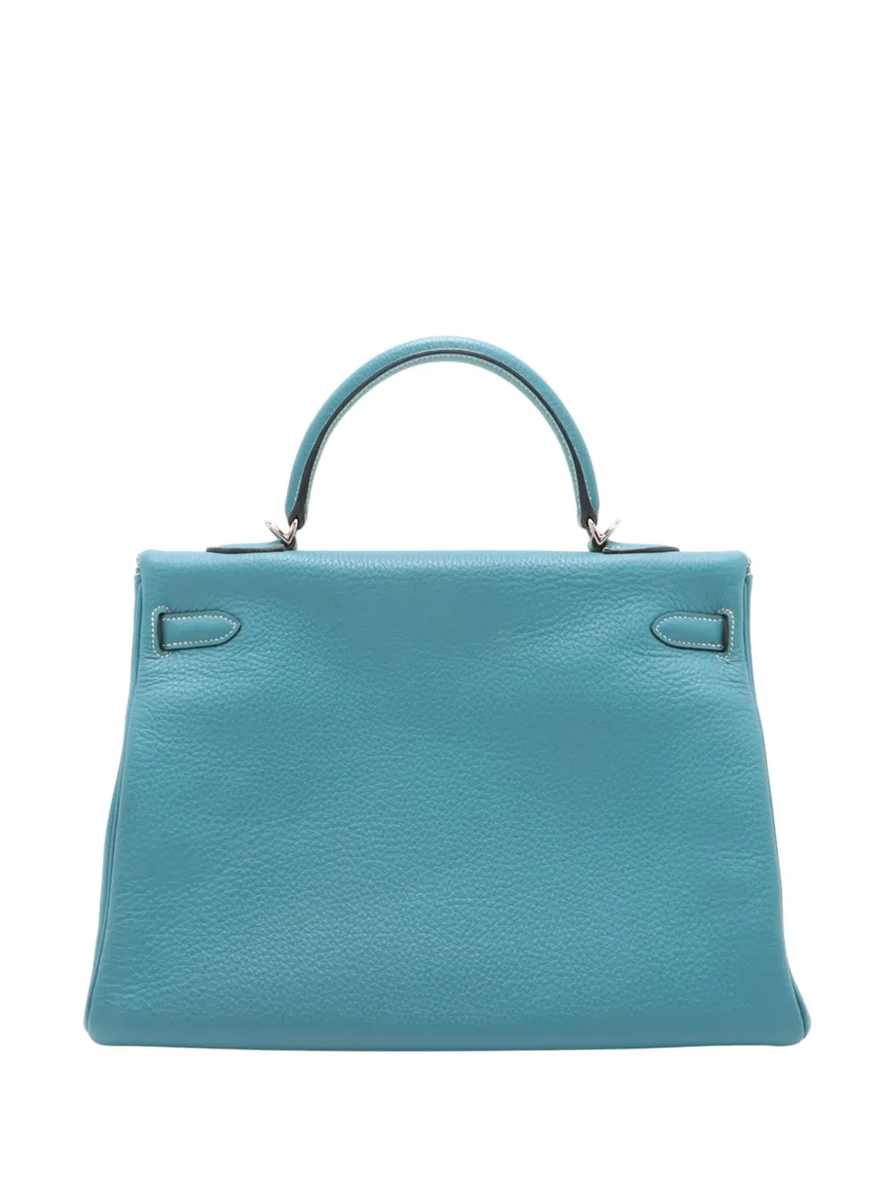 Pre-owned Hermes 2010 Clemence Kelly Ii Retourne 35 Satchel In Blue