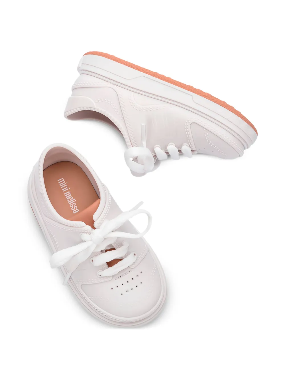  Mini Melissa Bold Lace-up Sneakers - Neutrals 