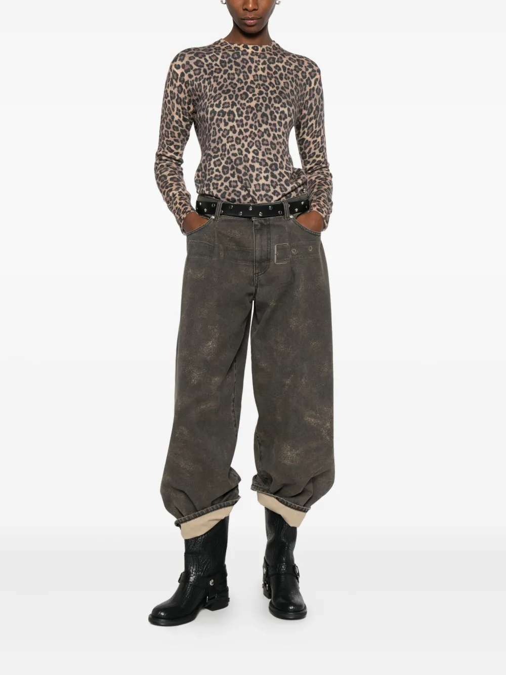 Nine In The Morning Molly Pleated Jeans In Gray