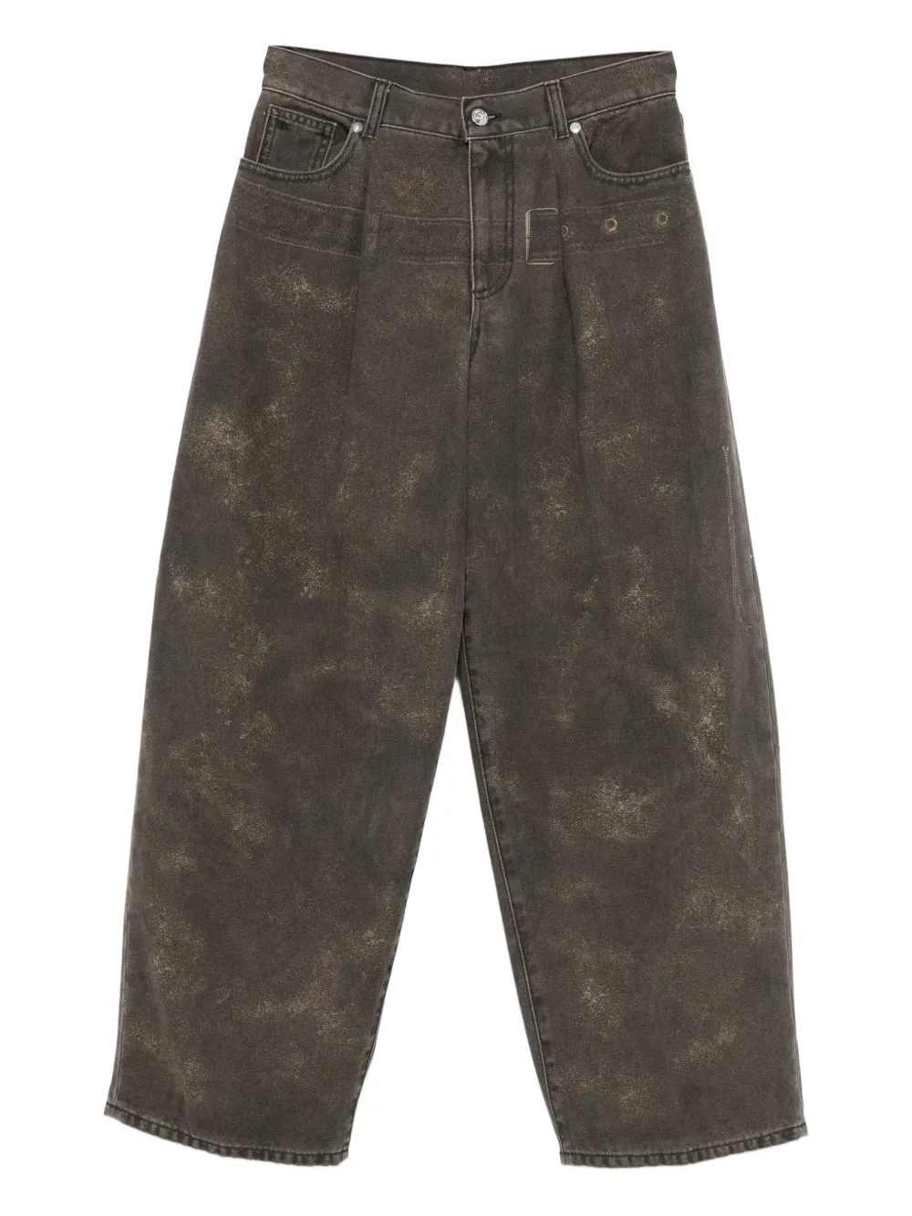 Nine In The Morning Molly Pleated Jeans In Gray