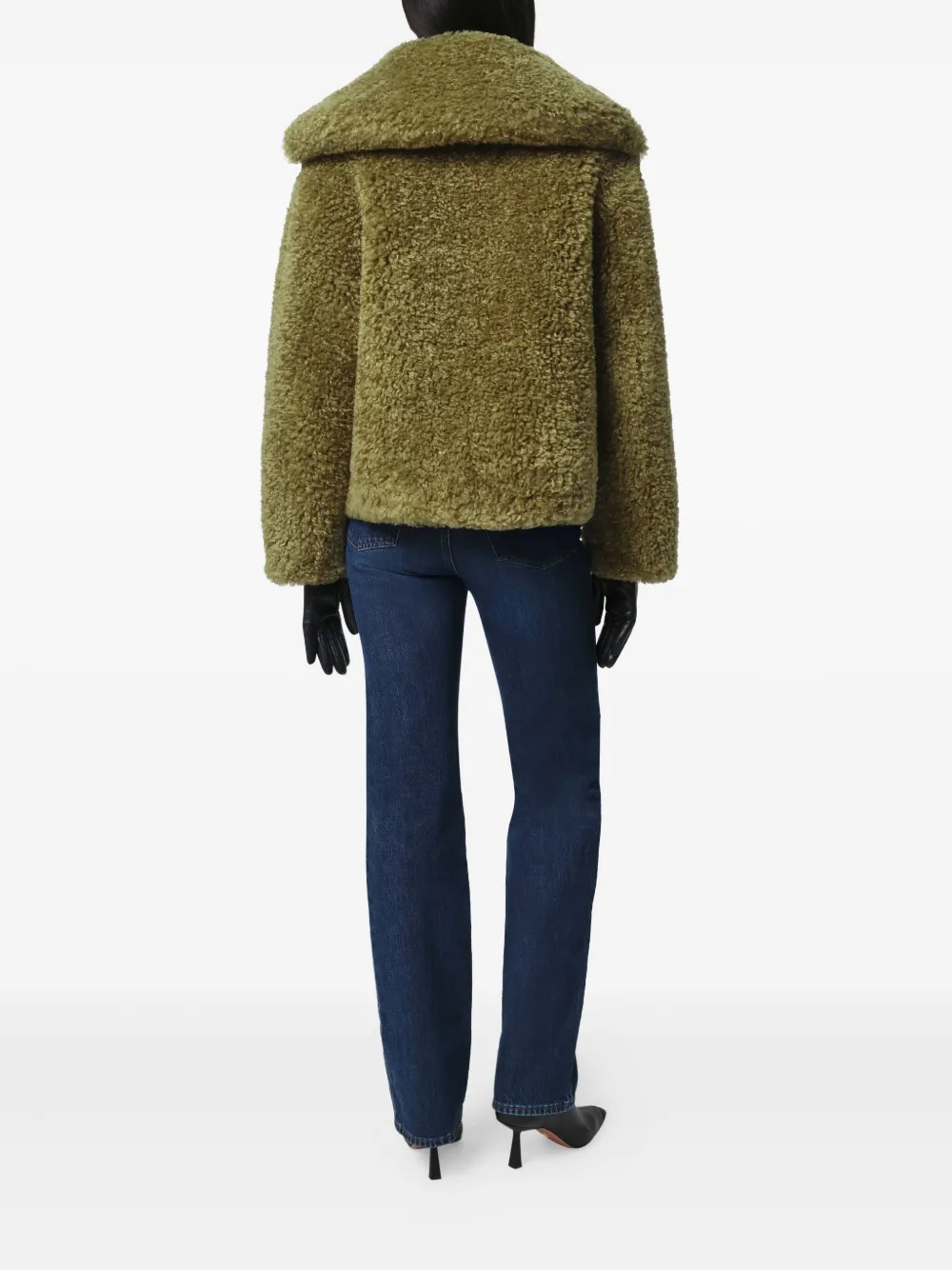 Apparis Collins Wide-collar Coat In Green