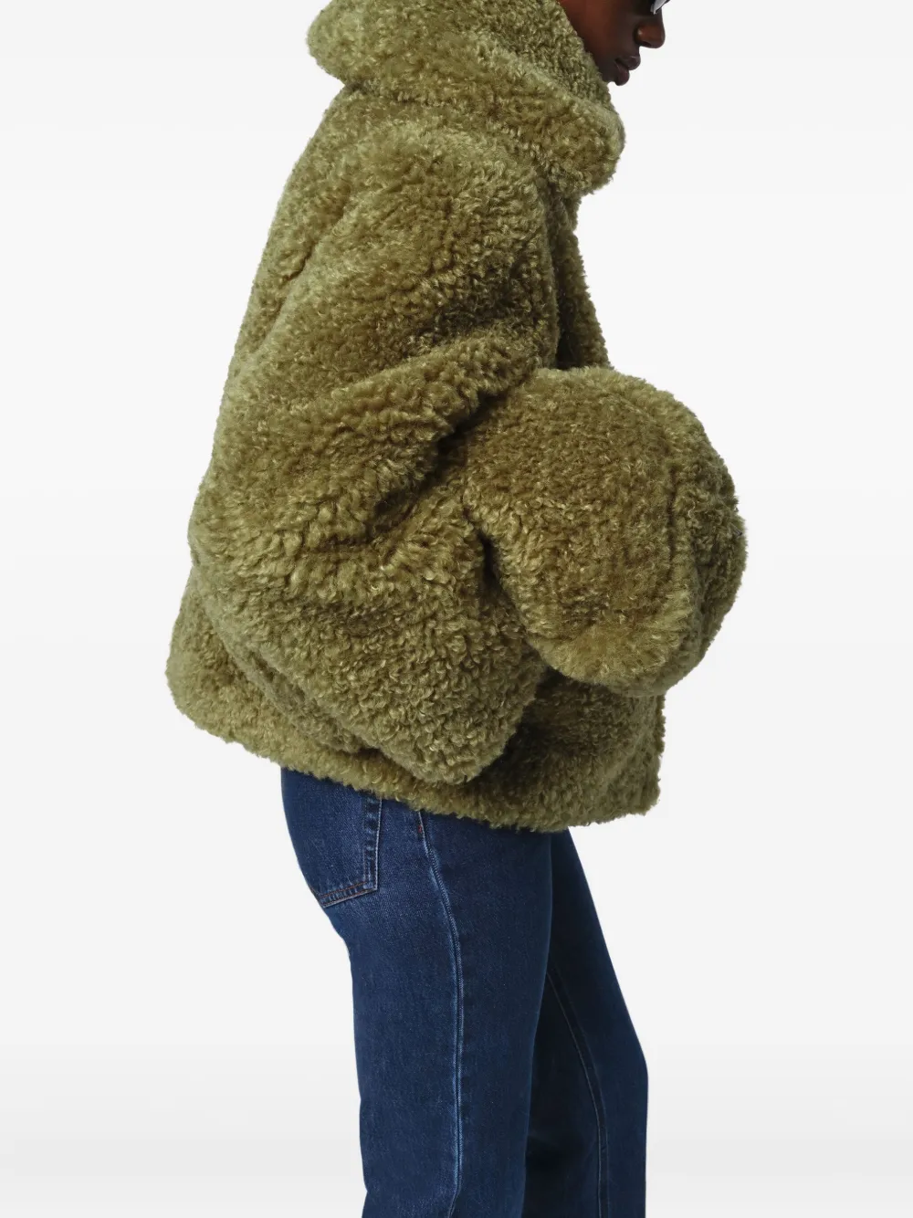 Apparis Collins Wide-collar Coat In Green