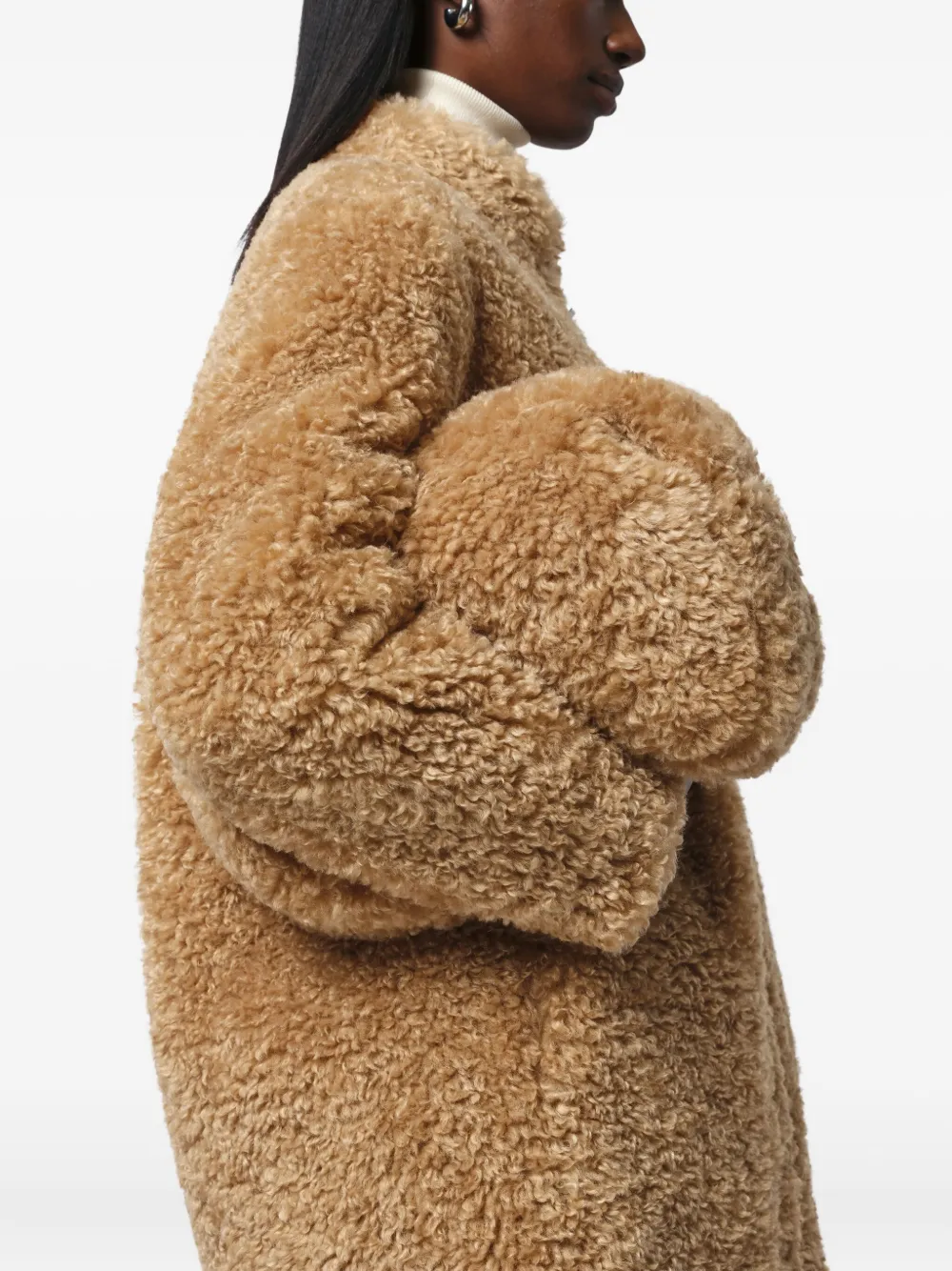 Apparis Jumbo Noor bouclé clutch Beige